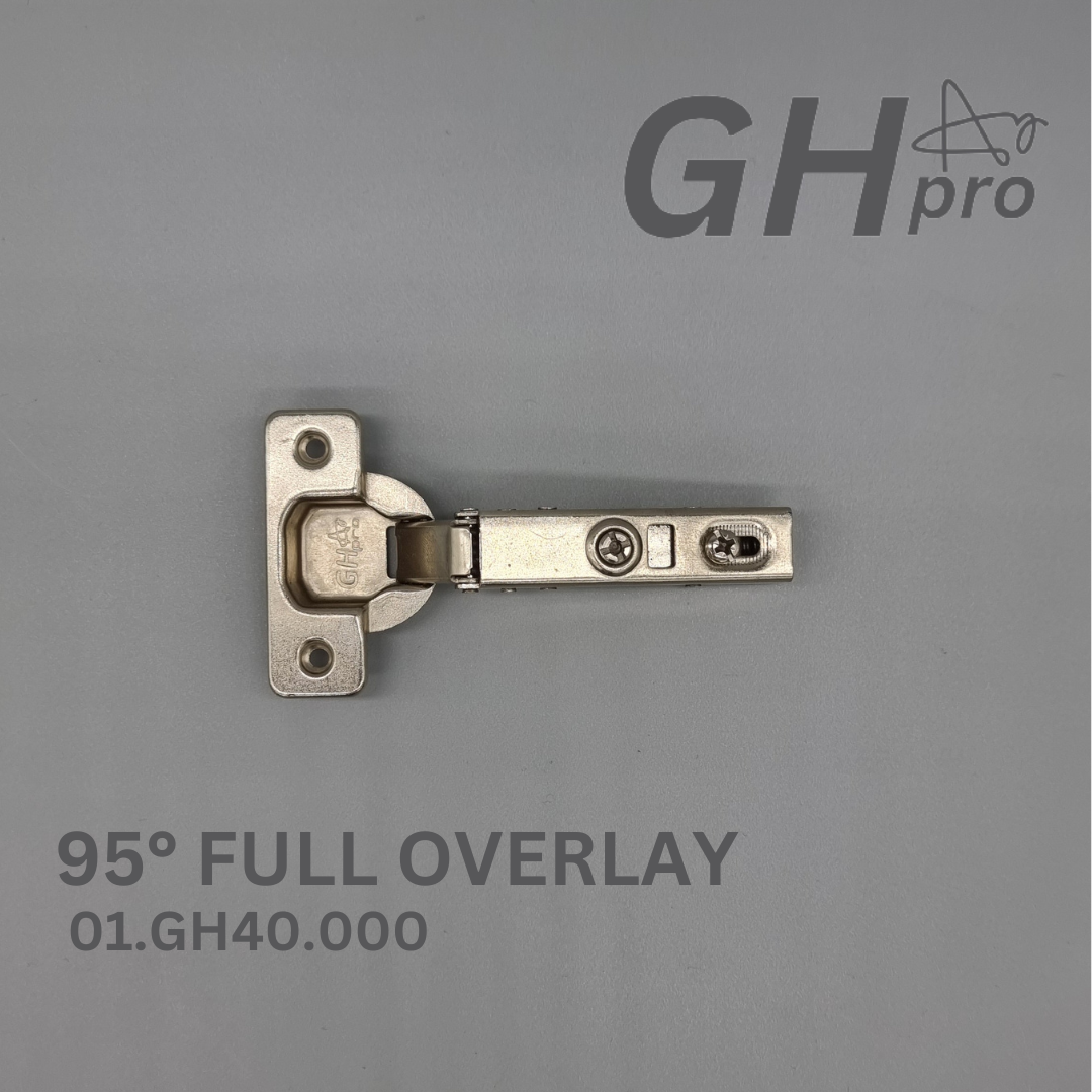 GH-Pro 95° Full Overlay. Soft Close Clip on 3D Hinge