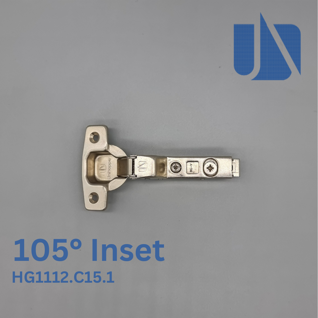 Unihopper 105 Inset. Soft Close Clip on 3D Safety Hinge  (plate sold separately)