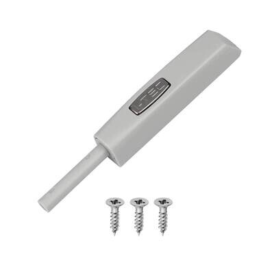 ITEC T5 white buffer push catch with mounting plate and screws – spring-loaded cabinet door opener