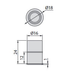 Neonlynx12 Anodised aluminium spotlight, 18mm dia matt finish (12V, 1,2W, 1.25m range)