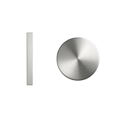 Self-adhesive brushed steel K-PUSH door plate – 15mm diameter, 0.6mm thick