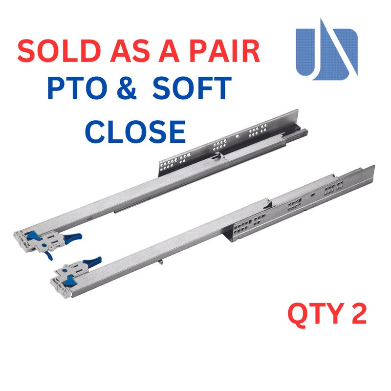 Full Extension PTO &amp; SC Undermount Runners  with 3D Clips, PTO modules and Bar