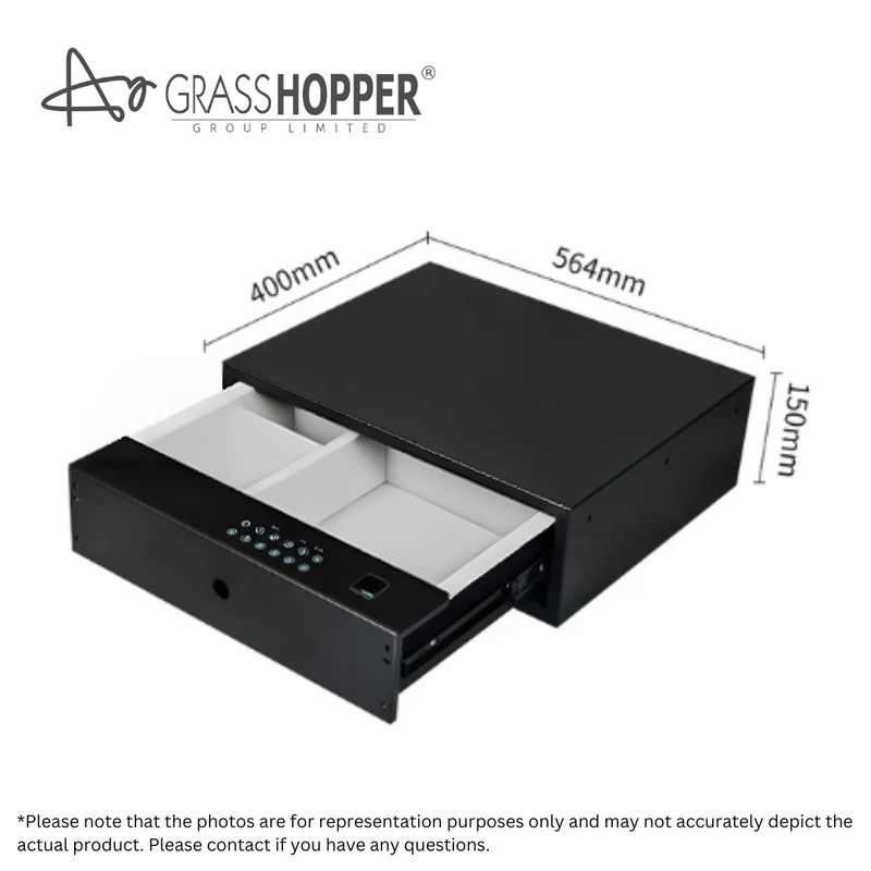 Grasshopper Drawer and Wardrobe Safe Fingerprint Sensor + KeyPad (Black)