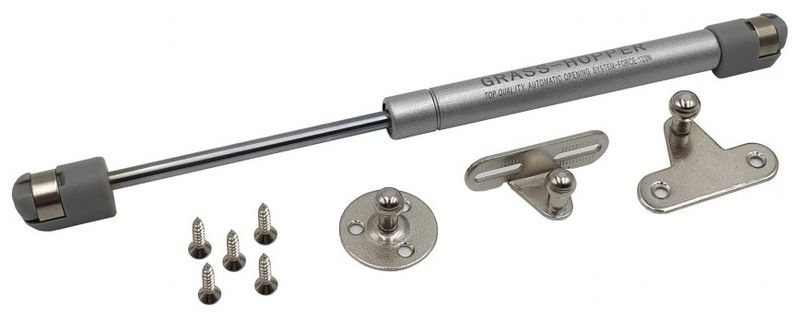 Drop-Down Flap Stay 60N - Grey Cabinet Door Support with Quick-Fit Brackets