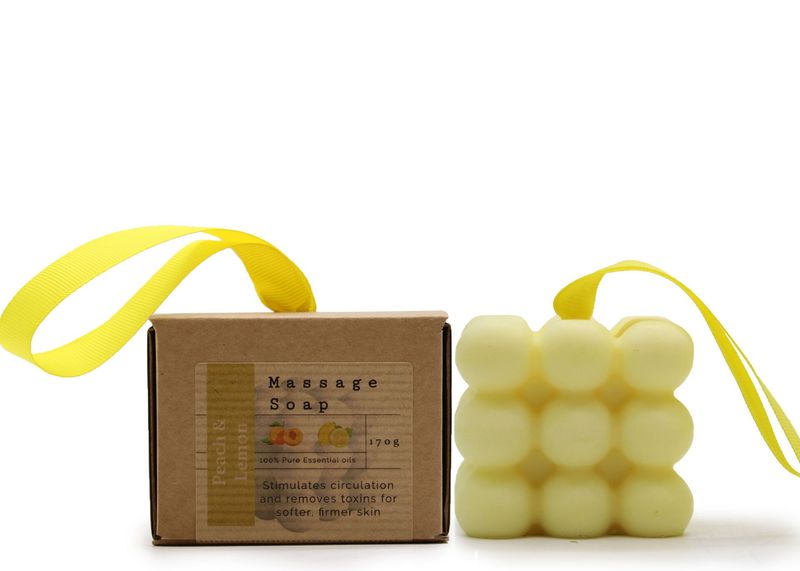 Boxed Single Massage Soaps - Peach & Lemon