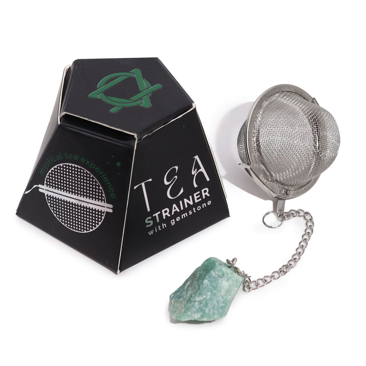 Raw Gemstone Tea Strainer - Green Aventurine