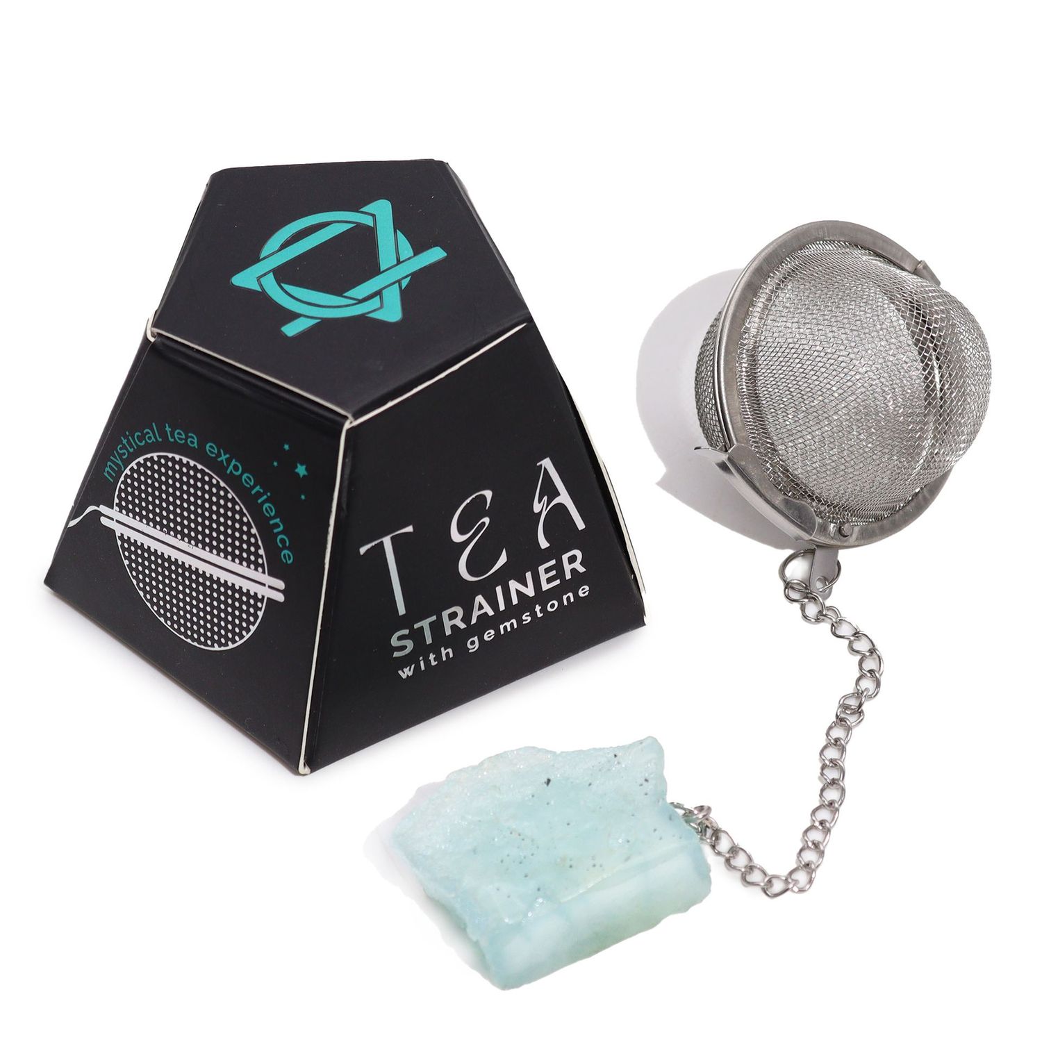 Raw Gemstone Tea Strainer - Aquamarine