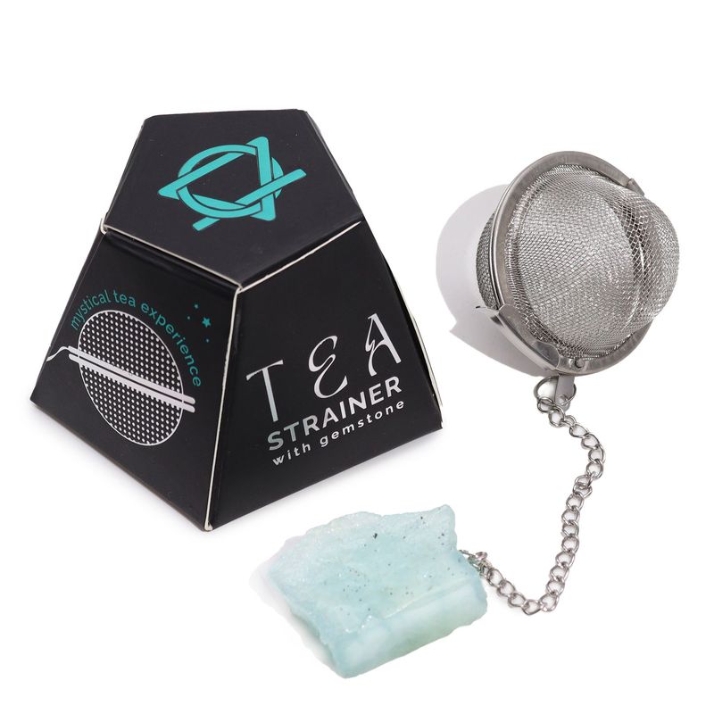 Raw Gemstone Tea Strainer - Aquamarine