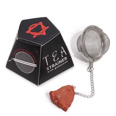 Raw Gemstone Tea Strainer - Red Jasper