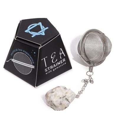 Raw Gemstone Tea Strainer - Rainbow Moonstone