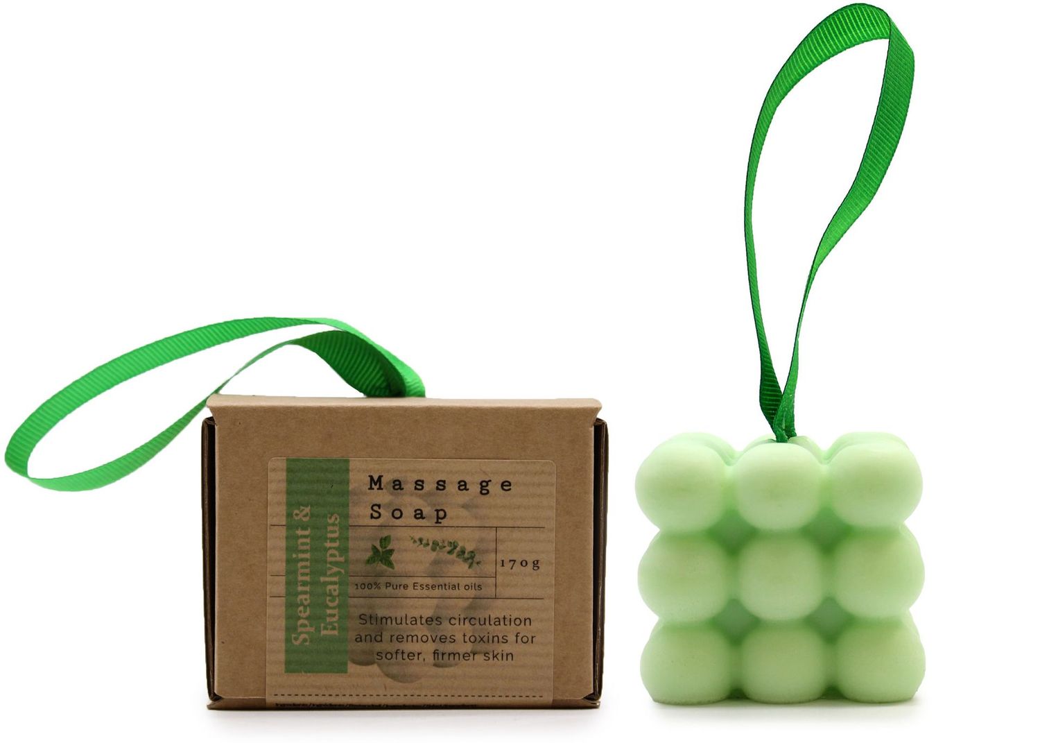 Boxed Single Massage Soaps - Spearmint & Eucalyptus