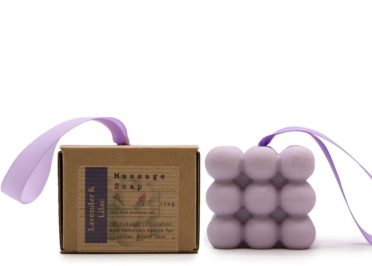 Boxed Single Massage Soaps - Lavender & Lilac