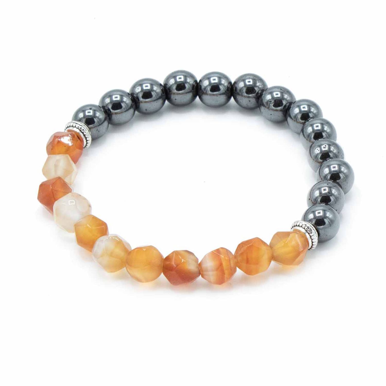 Faceted Gemstone Bracelet - Magnetic Carnelian Faceted Gemstone Bracelet - Magnetic Carnelian