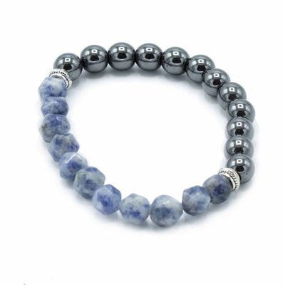 Faceted Gemstone Bracelet - Magnetic Sodalite Faceted Gemstone Bracelet - Magnetic Sodalite