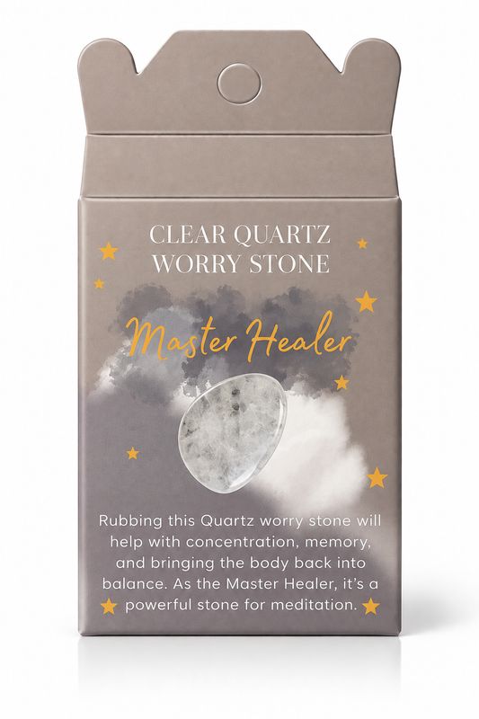 Clear Quartz Thumb Worry Stone