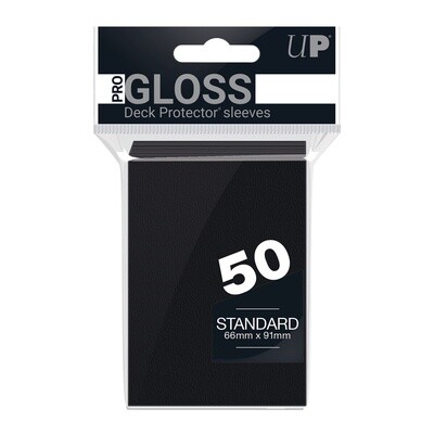 Standard Deck Protector Sleeves: PRO-Gloss 50ct Black