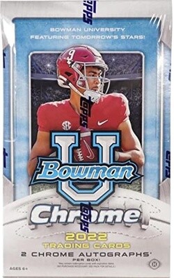 2022 Bowman Chrome University Football Hobby, Format: Box