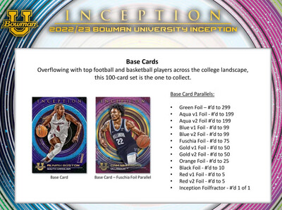 2022-23 Topps Bowman University Inception Hobby