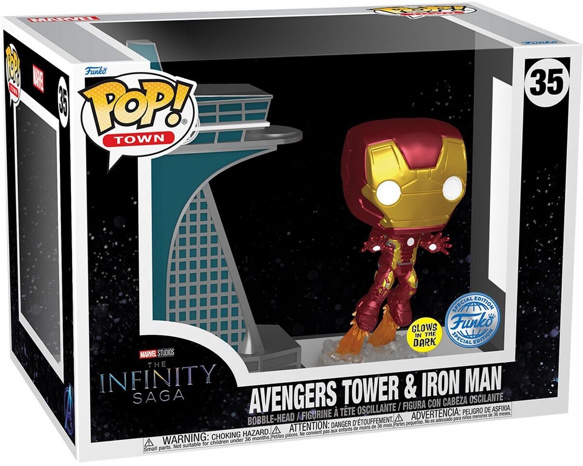 FunkoPop! Marvel - Avengers Tower &amp; Iron Man Glow in The Dark #35