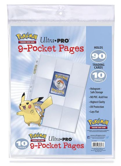 9-Pockets Binder Pages Pokémon 10ct