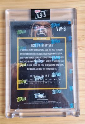 2023-24 Topps Now VICTOR WEMBANYAMA Rookie Of The Year VW-6