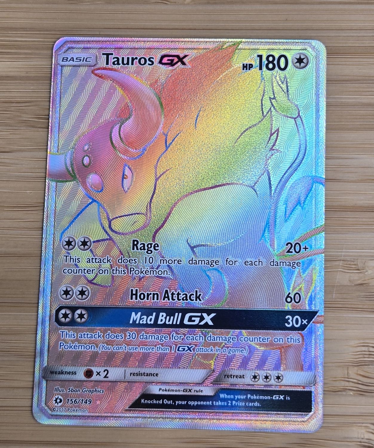 Tauros GX - 156/149 - Sun and Moon - NM