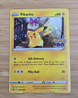 Pikachu with gift Holo - swsh234 - Pokemon Go - Promo - NM