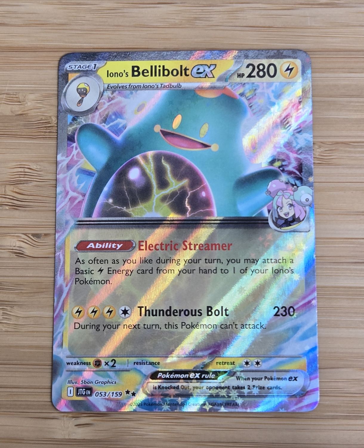 Iono&#39;s Bellibolt EX - 053/159 - Journey Together - NM