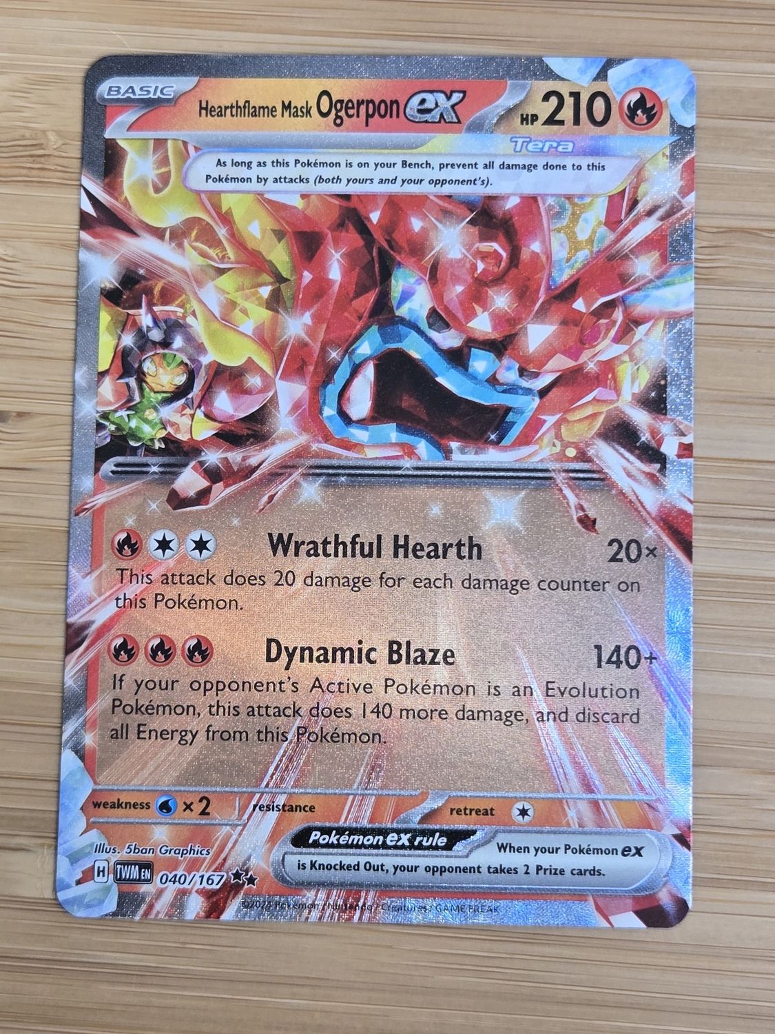 Hearthflame Mask Ogerpon EX - 040/167 - Twilight Masquerade - NM