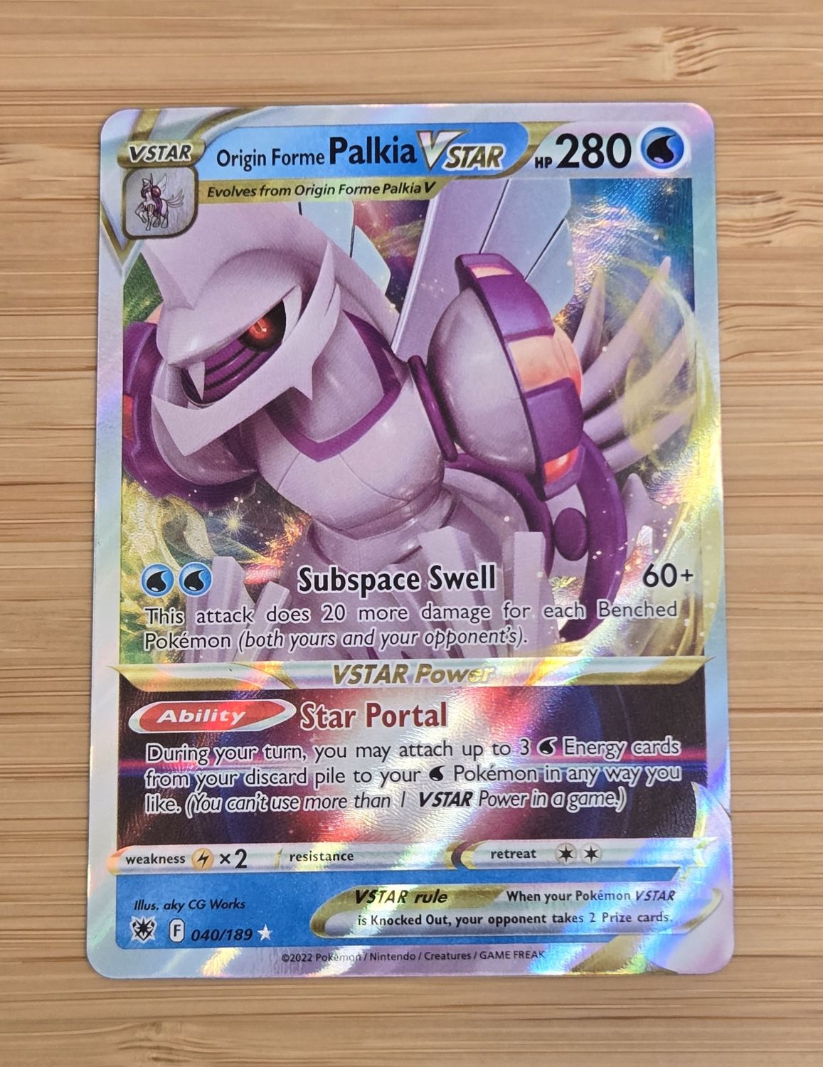 Origin Forme Palkia V Star - 040/189 - Astral Radiance - NM