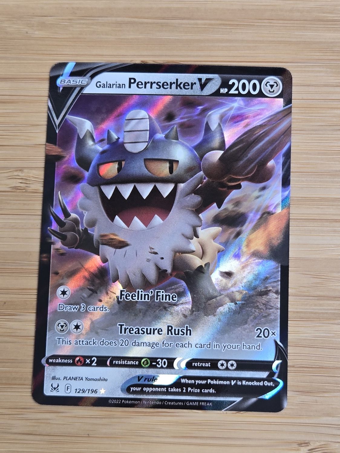 Galarian Perrserker V - 129/196 - Lost Origin - NM