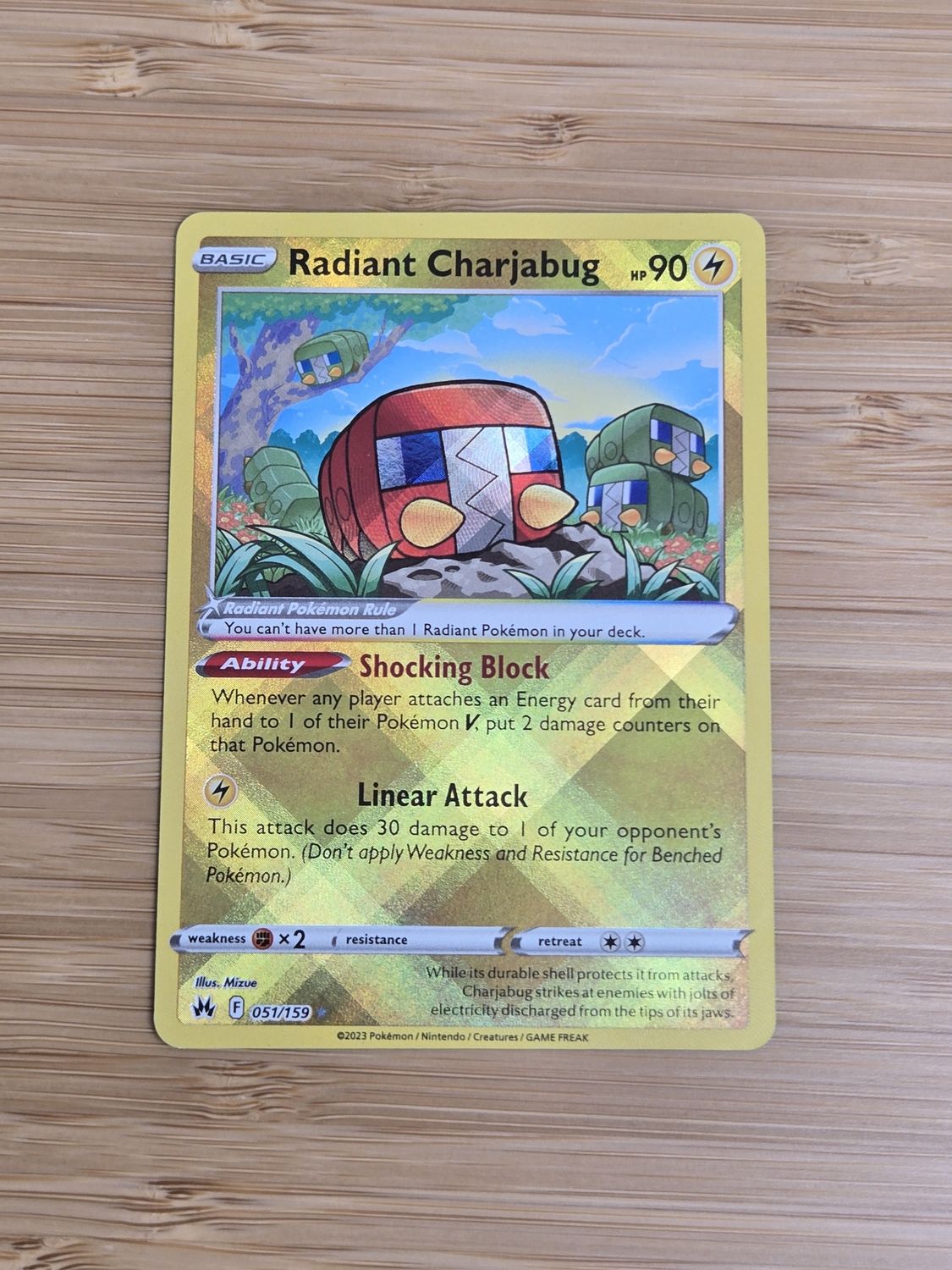 Radiant Charjabug - 051/159 - Crown Zenith - NM