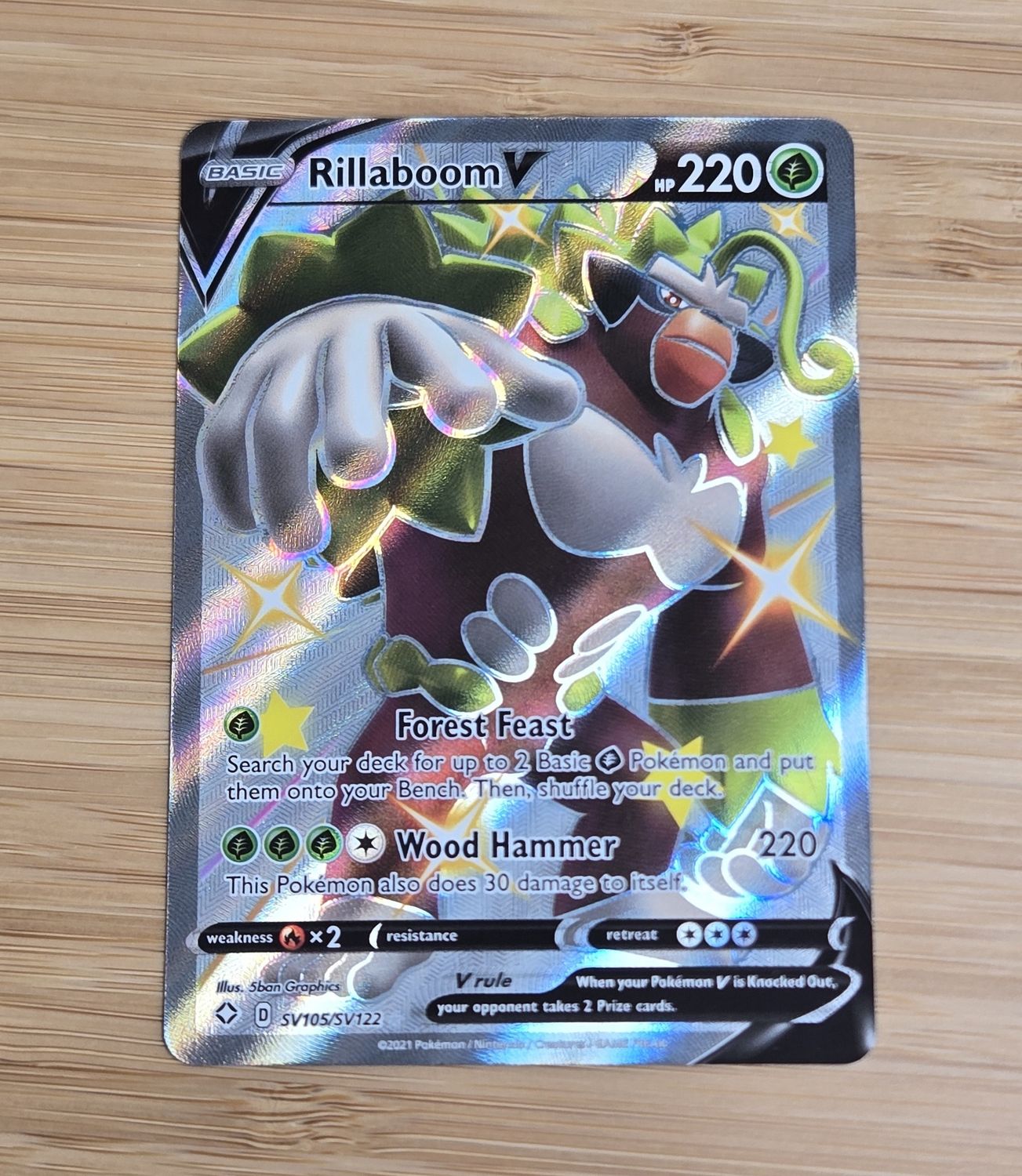 Rillaboom V - SV105/SV122 - Shining Fates - NM