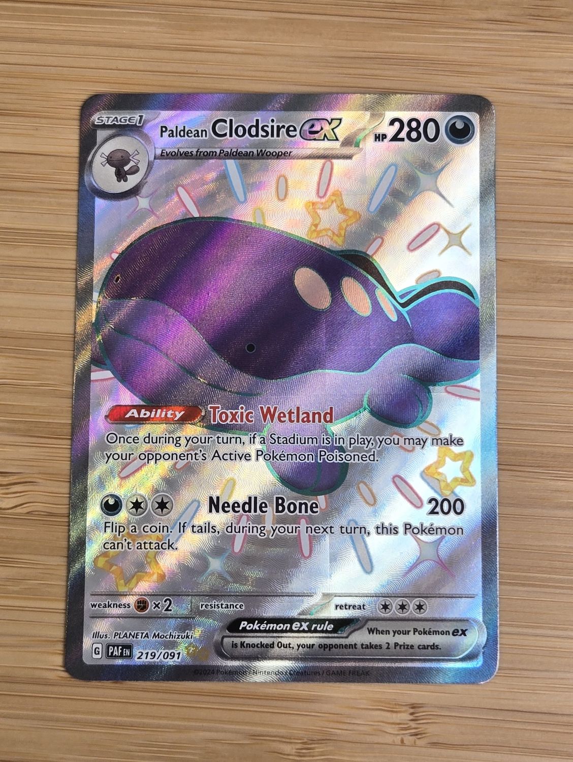 Paldean Clodsire EX - 219/091 - Paldean Fates - NM