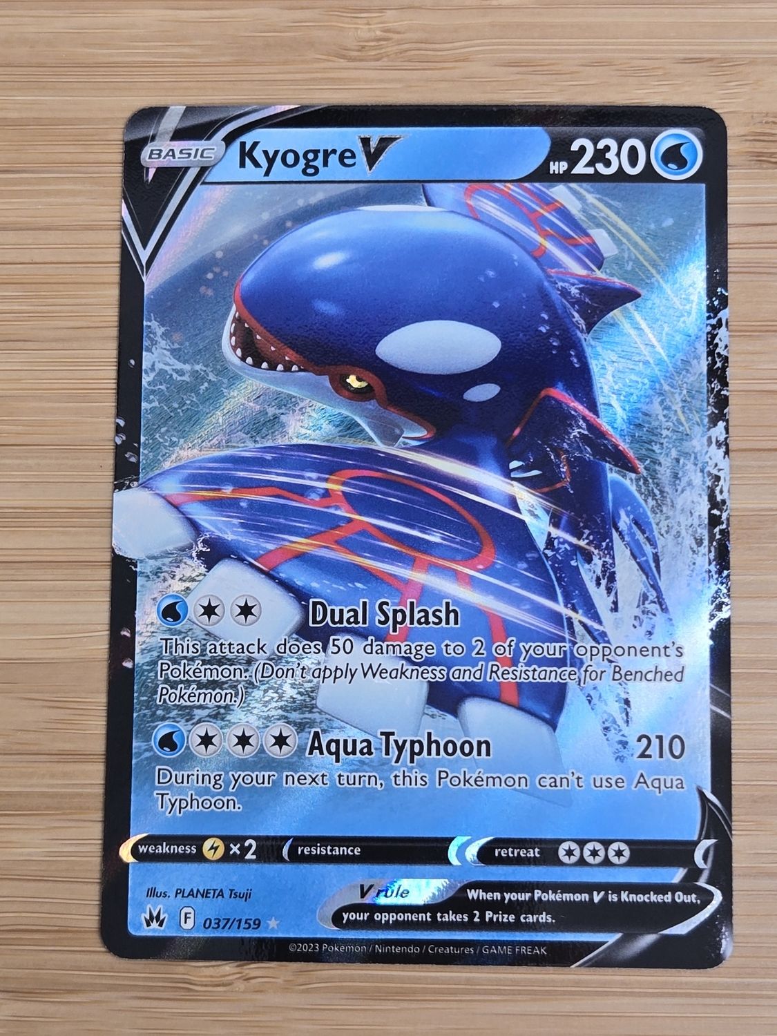 Kyogre V - 037/159 - Crown Zenith - NM