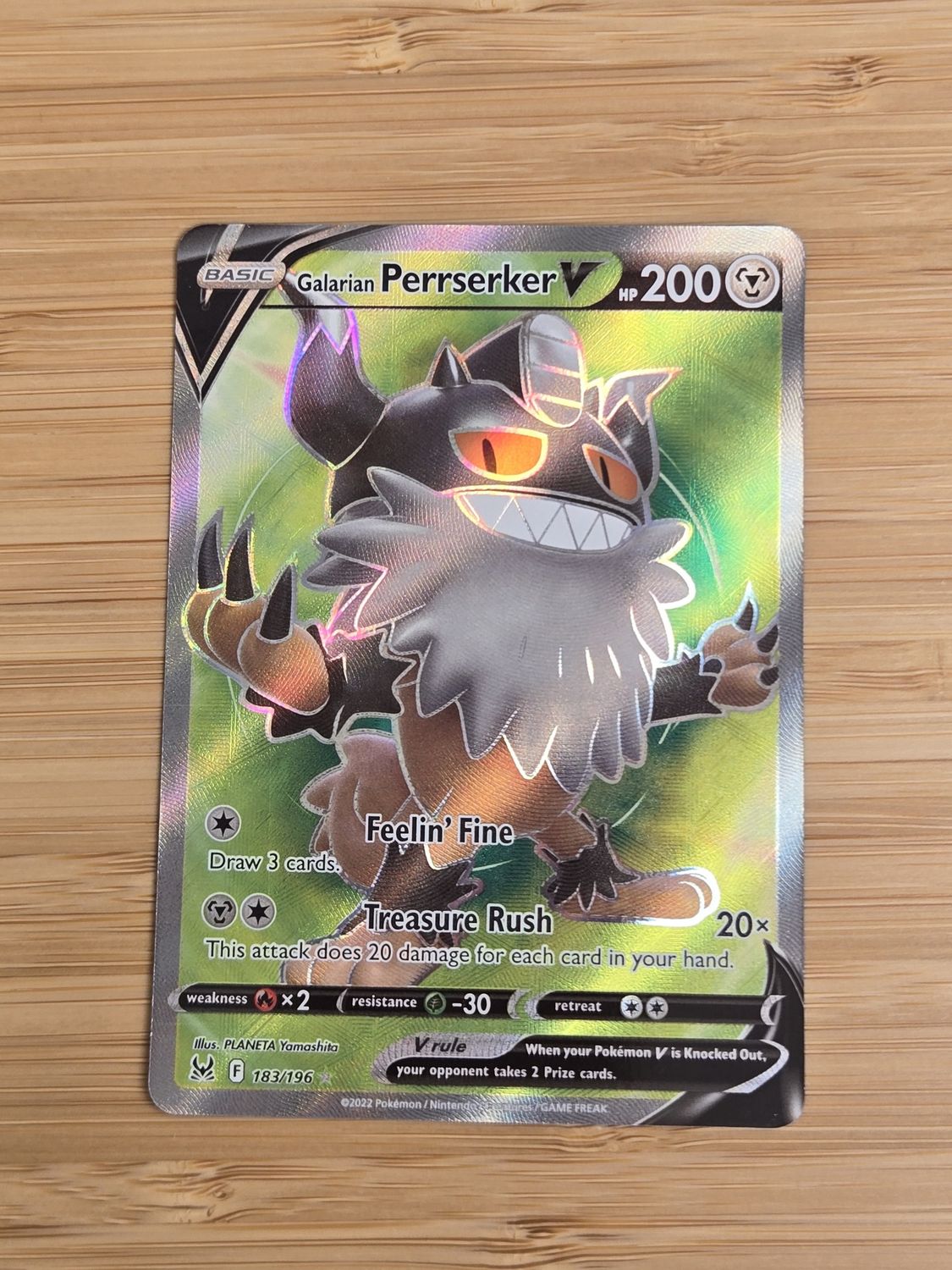 Galarian Perrserker V - 183/196 - Lost Origin -NM