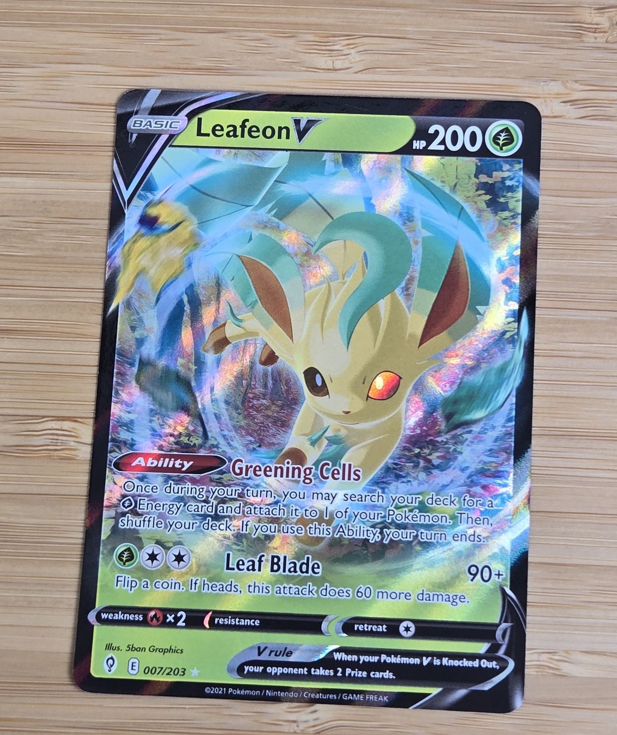 Leafeon V - 007/203 - Evolving Skies - NM