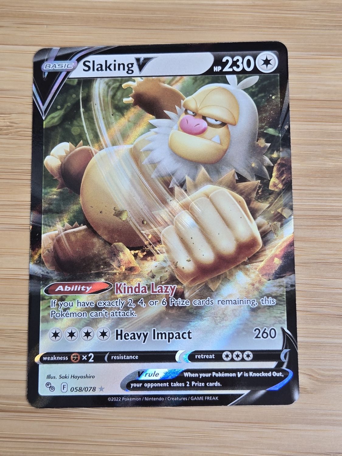 Slaking V - 058/078 - Pokemon Go - NM