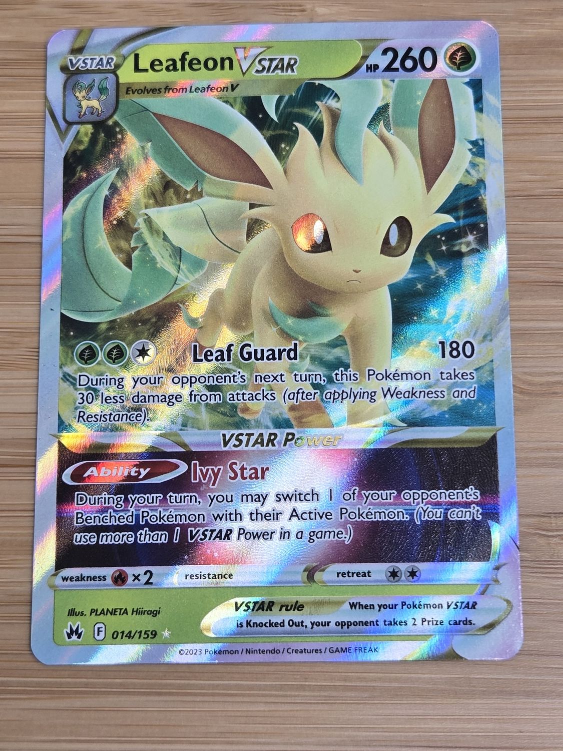 Leafeon V Star - 014/159 - Crown Zenith - NM