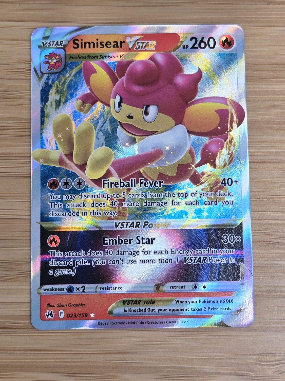 Simisear V Star - 023/159 - Crown Zenith - NM