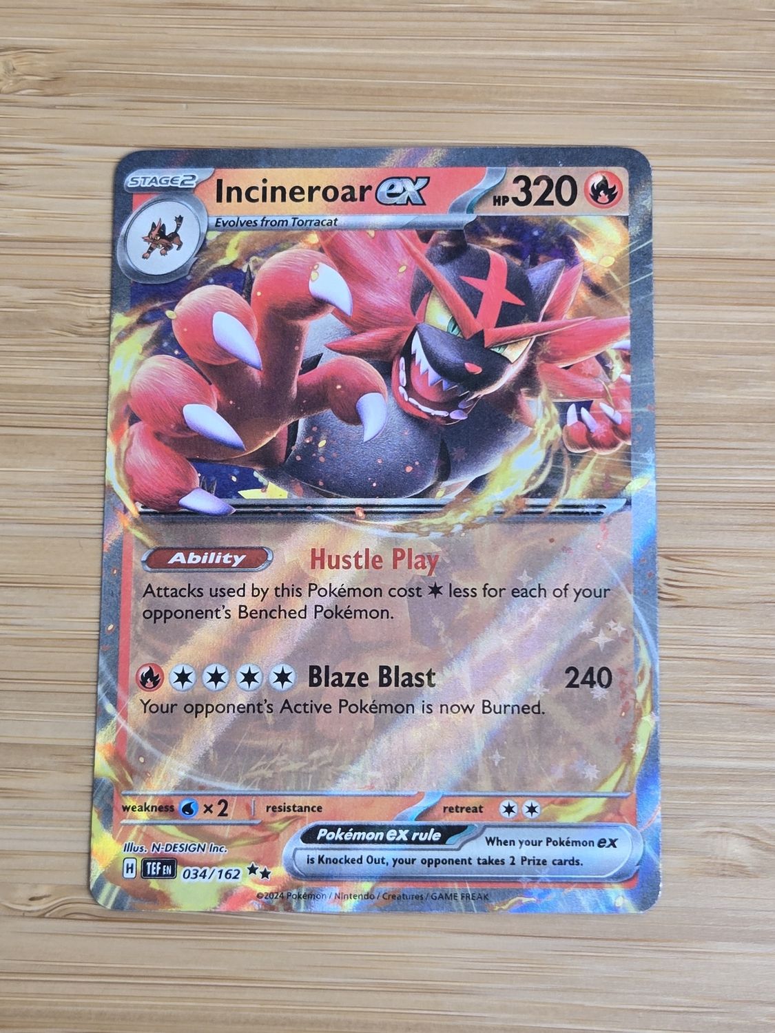 Incineroar EX - 034/162 - Temporal Forces - NM