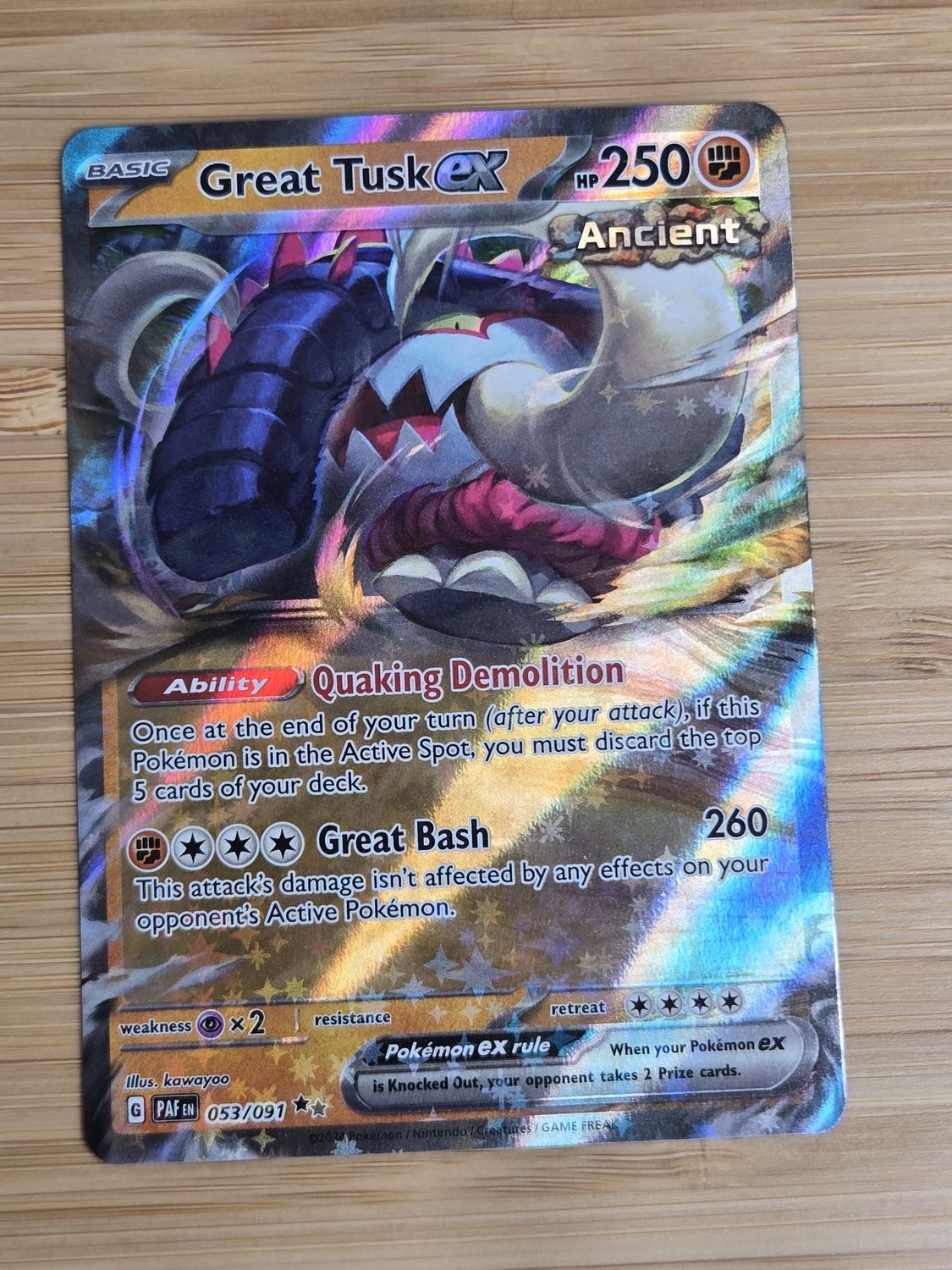 Great Tusk EX - 053/091 - Paldean Fates - NM