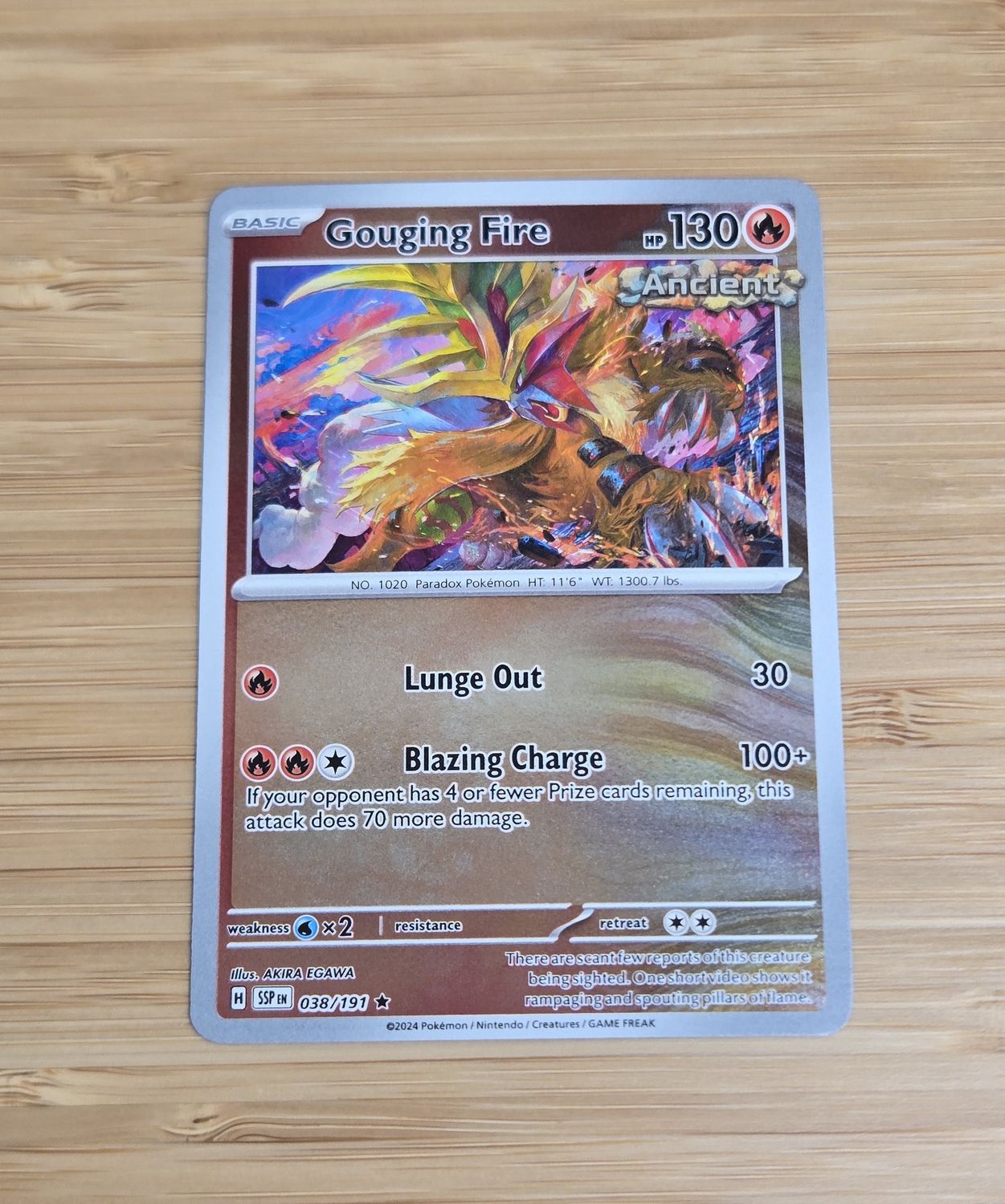 Gouging Fire reverse holo - 038/191 - Surging Sparks - NM