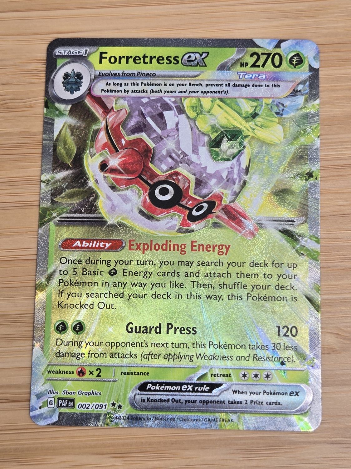 Forretress EX - 002/091 - Paldean Fates - NM