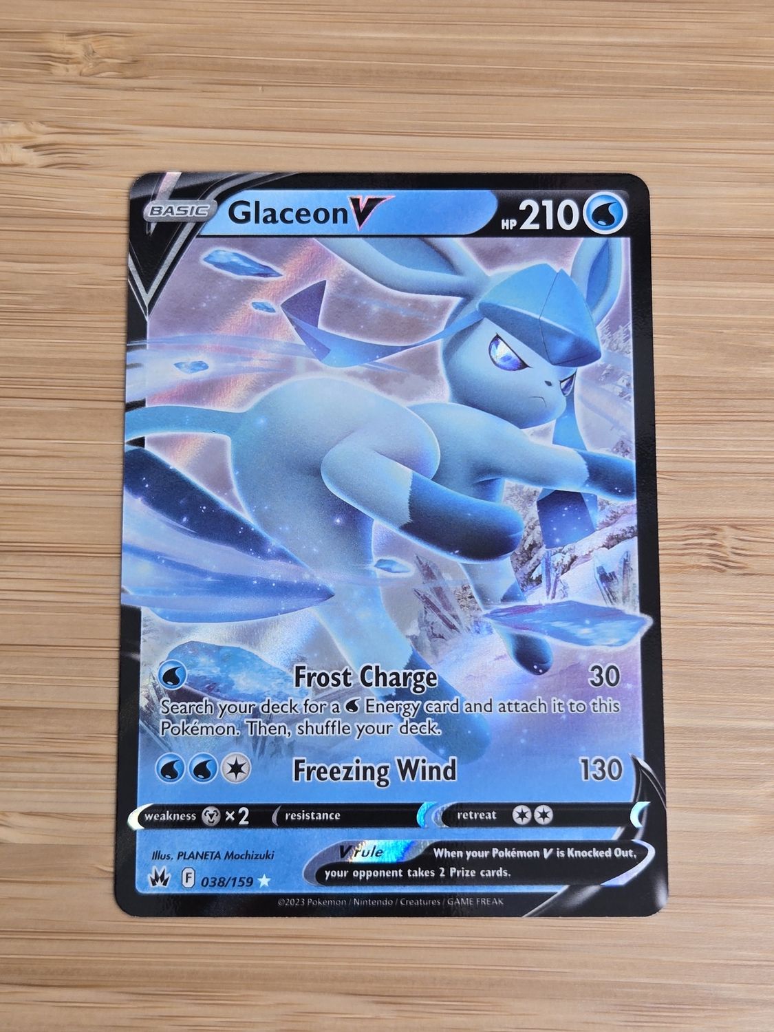 Glaceon V - 038/159 - Crown Zenith - NM