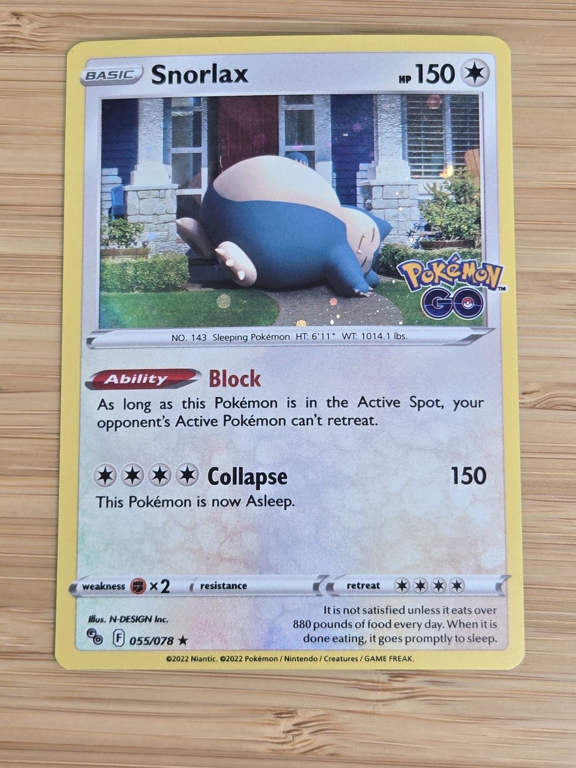 Snorlax Holo - 055/078 - Pokemon Go - NM