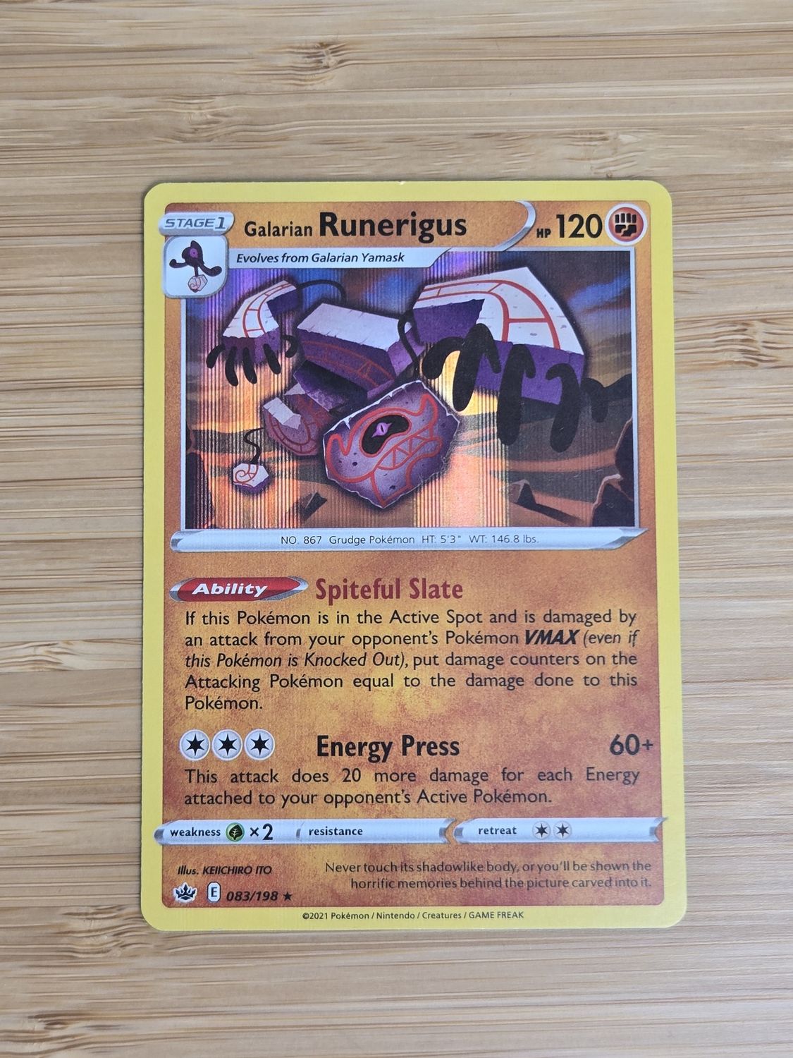 Galarian Runerigus Holo - 083/198 - Chilling Reign - NM