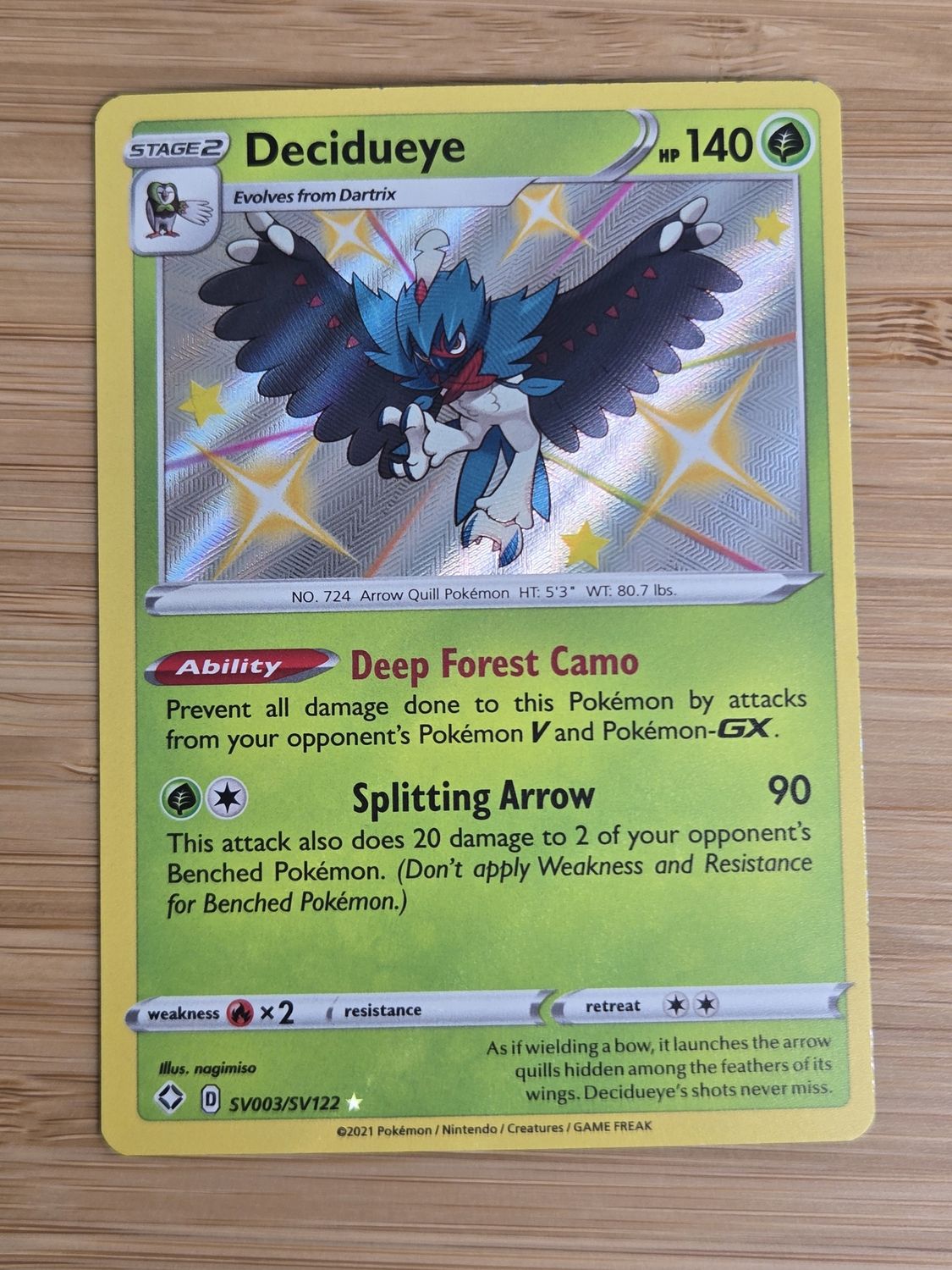 Decidueye - SV003/SV122 - Shinning Fates - NM