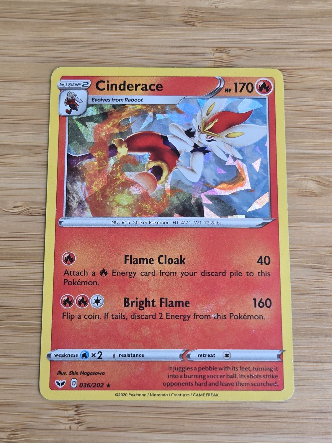 Cinderace Cracked Ice Holo - 036/202 - Sword &amp; Shield - NM