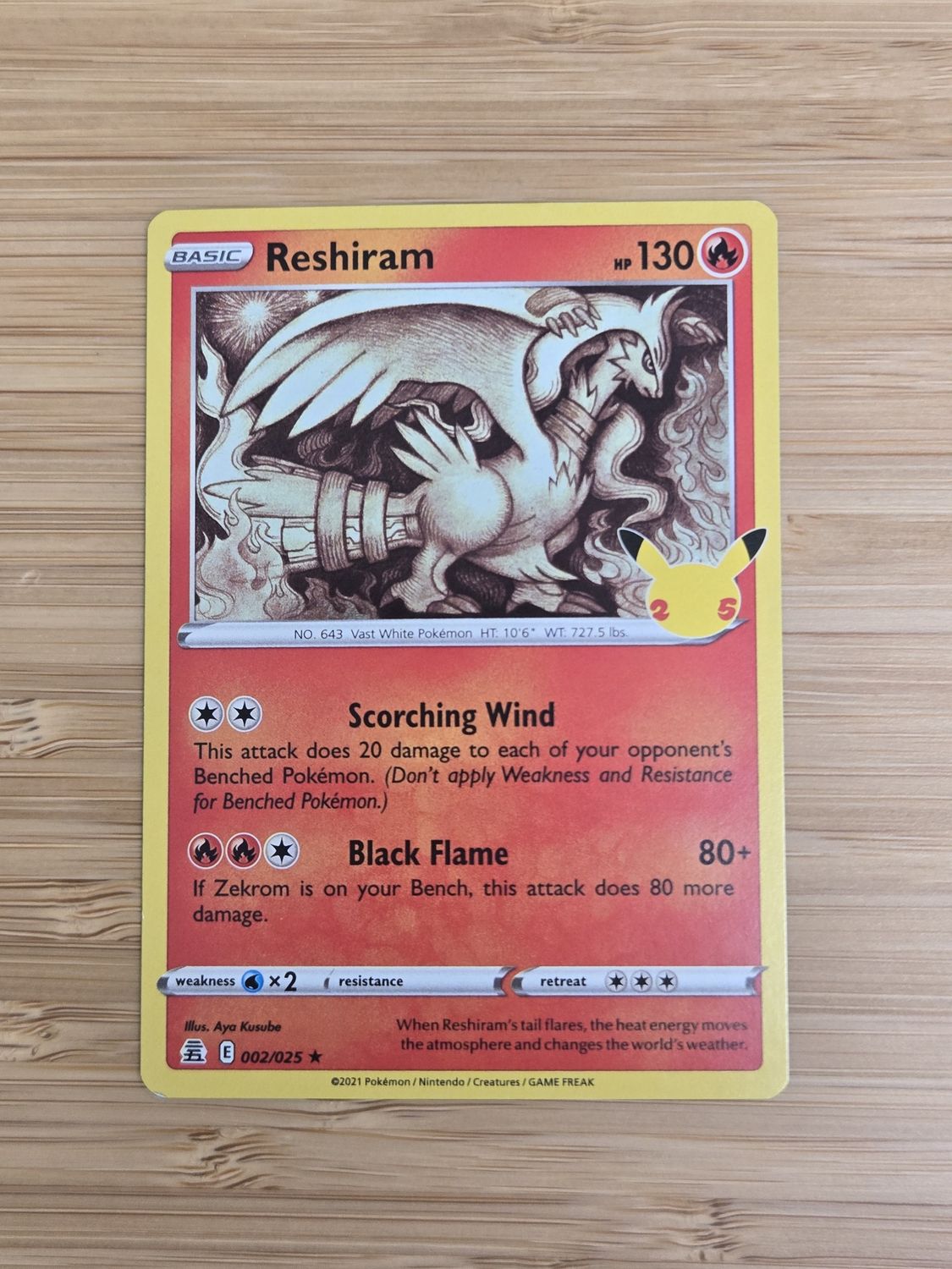 Reshiram - 002/025 - Celebrations - NM